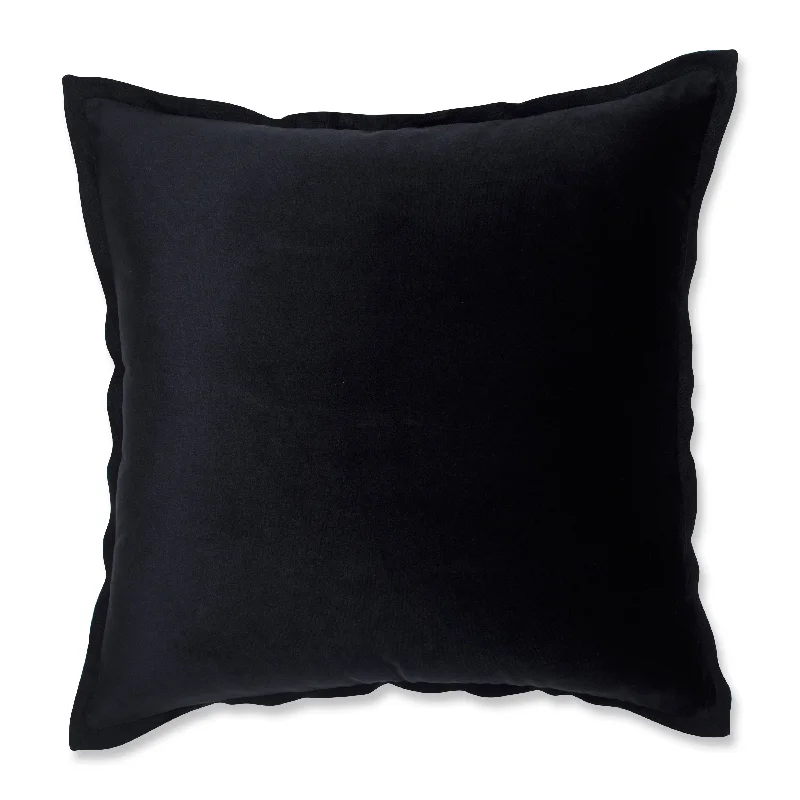 Bonus Offer Indoor Velvet Flange Black 18-Inch Throw Pillow
