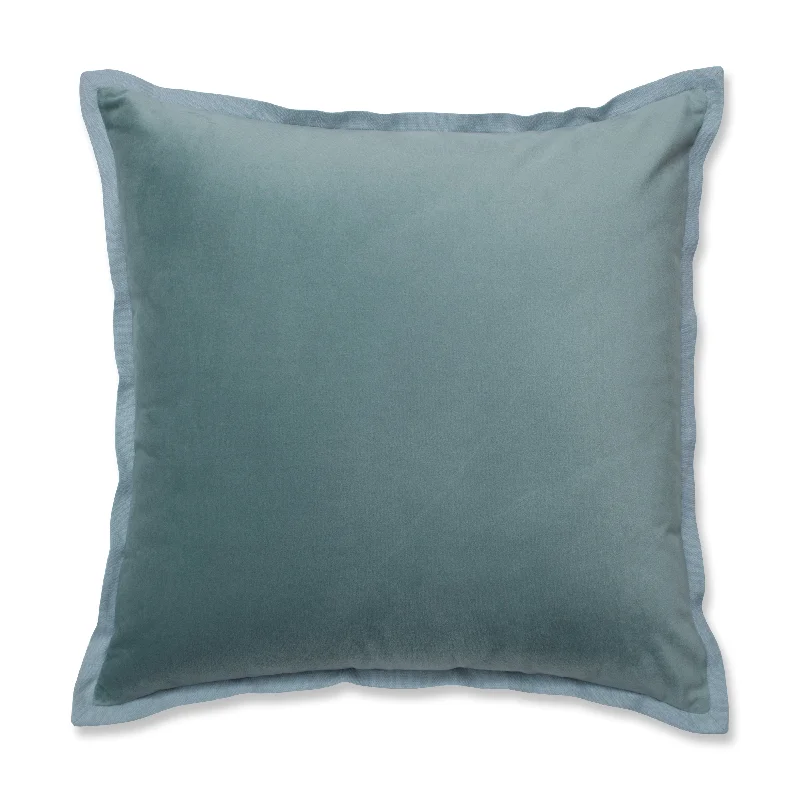 Indoor Velvet Flange Ice Blue 18-Inch Throw Pillow