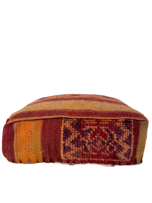 Vintage Chichaoua Pouf - Purple, Sage, Orange