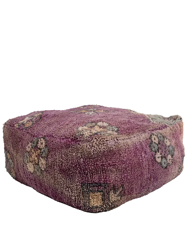 Vintage Talsint Pouf - Violet Flowers