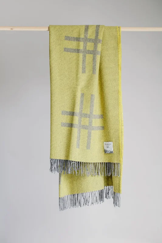 Yellow Crosshatch Throw