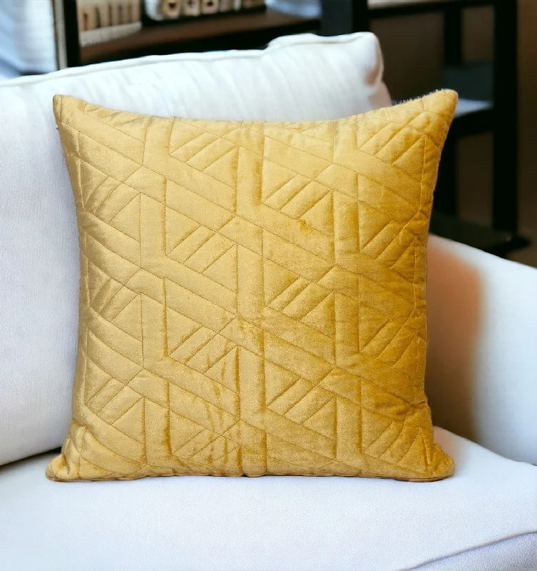 Your Weekend, Your Savings Yellow Velvet Quilted Throw Pillow